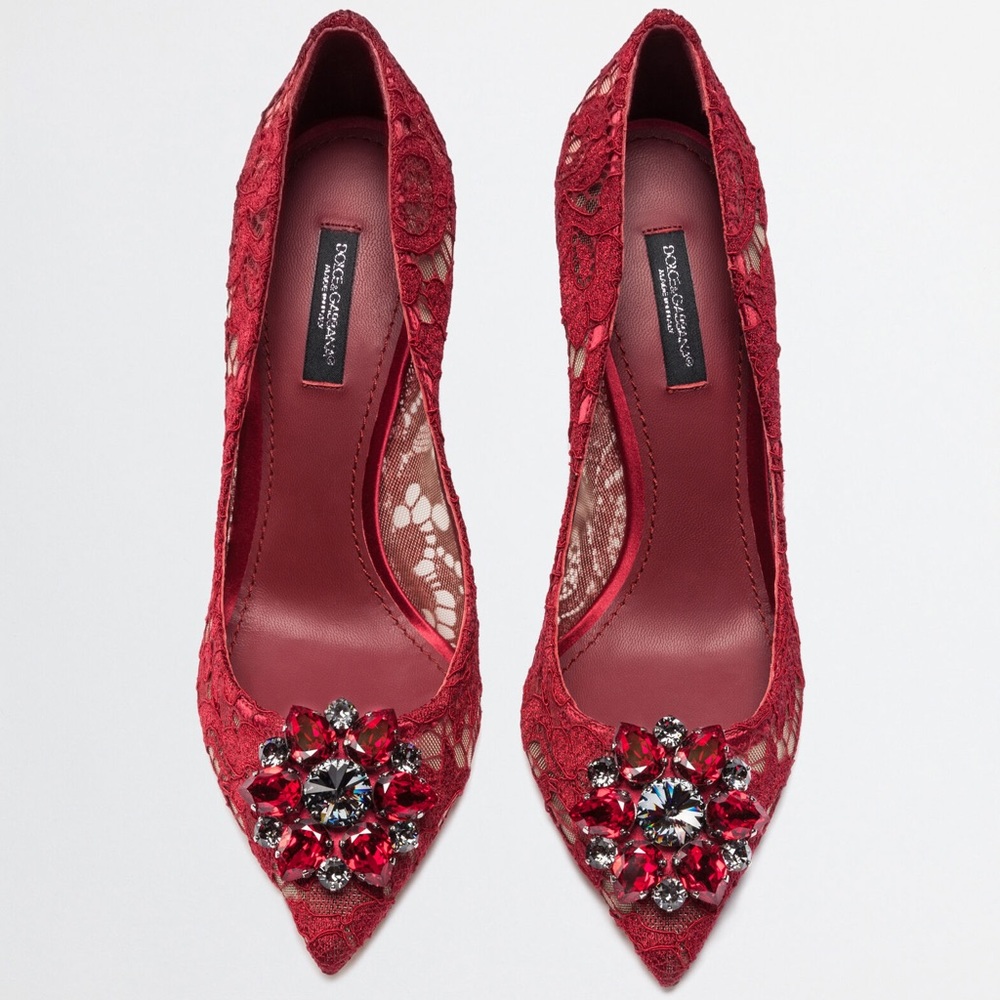 🚫SOLD🚫 Dolce gabbana PUMP IN TAORMINA LACE WITH Crystals - Picture 3 of 8